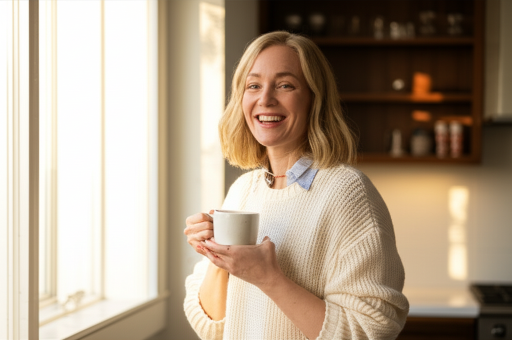 Happy customer enjoying their weight loss journey